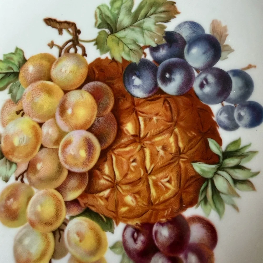 Mitterteich Bavaria Elegant Fruit Design Plate with Gold Rim Germany